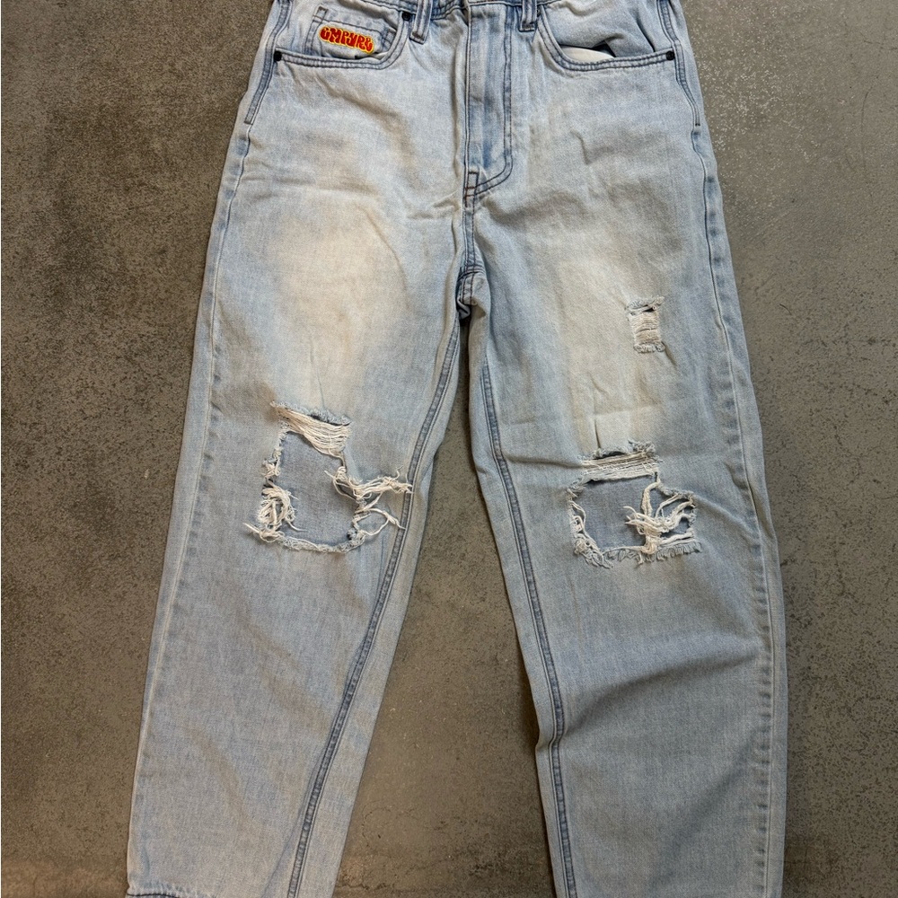Men's Light Blue Distressed Jeans